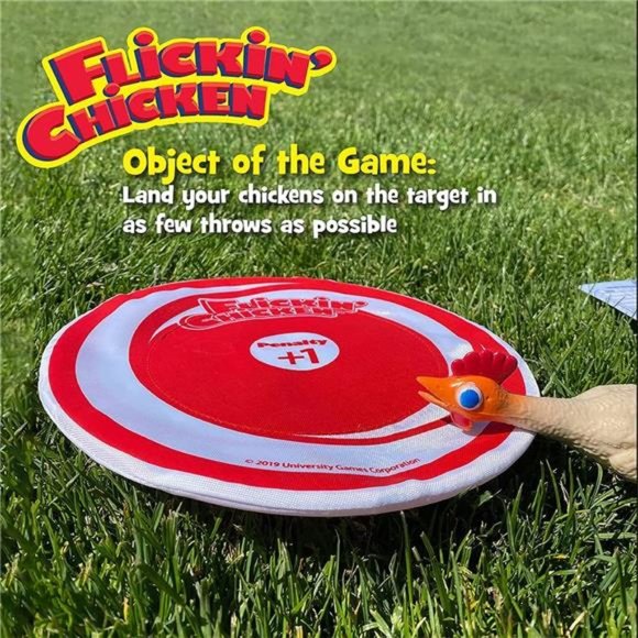 University Games | Flickin Chicken Indoor Outdoor Target Toss Game,for 2 or More - Picture 5 of 6